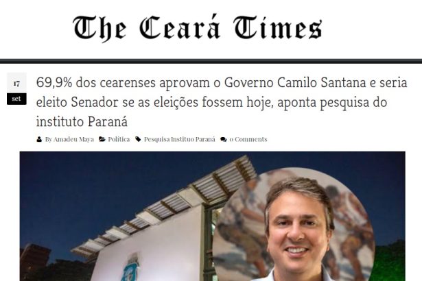The Ceará Times divulga pesquisa realizado pela Paraná Pesquisas