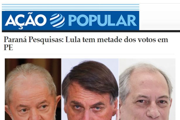Ação Popular divulga pesquisa realizado pela Paraná Pesquisas