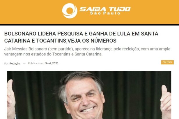 Saiba Tudo São Paulo divulga pesquisa realizado pela Paraná Pesquisas