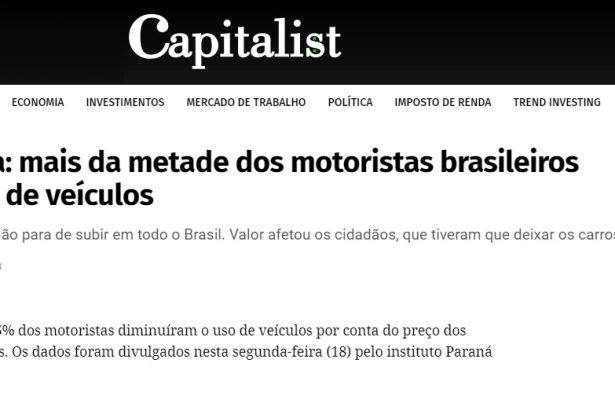 Capitalist divulga pesquisa nacional realizado pela Paraná Pesquisas