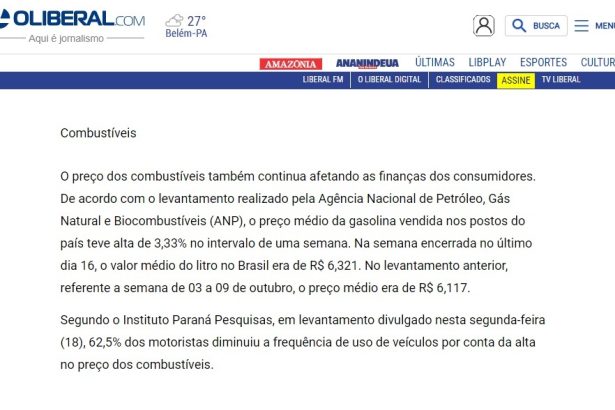 O Liberal.com divulga pesquisa nacional realizado pela Paraná Pesquisas