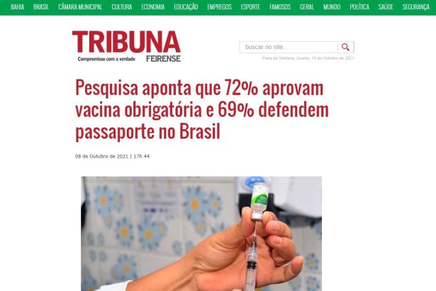 Tribuna Feirense divulga pesquisa nacional realizado pela Paraná Pesquisas