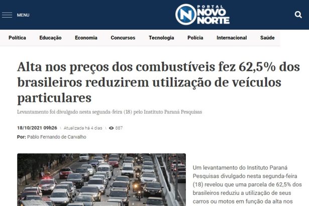 Portal Novo Norte divulga pesquisa nacional realizado pela Paraná Pesquisas