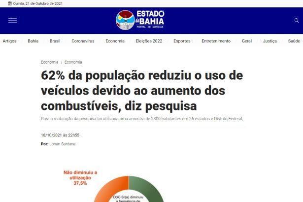 Estado da Bahia divulga pesquisa nacional realizado pela Paraná Pesquisas