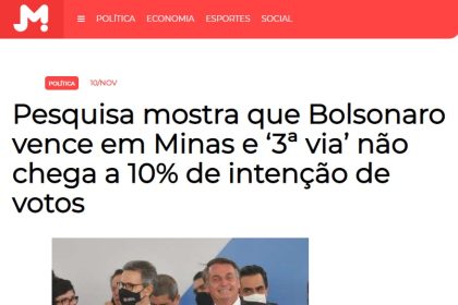 Jornal Minas divulga pesquisa realizada pela Paraná Pesquisas