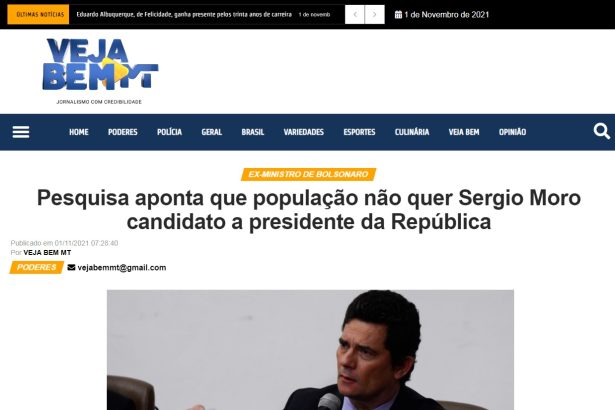 Veja Bem MT divulga pesquisa nacional realizado pela Paraná Pesquisas