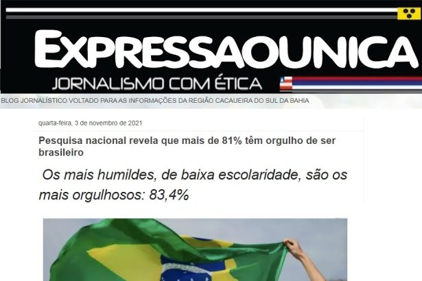 Blog Expressão Única cita pesquisa nacional realizado pela Paraná Pesquisas