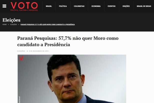 Revista Voto divulga pesquisa nacional realizado pela Paraná Pesquisas