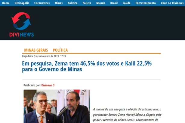 Portal Divinews divulga pesquisa realizada pela Paraná Pesquisas