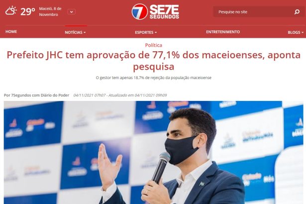 Portal 7 segundos divulga pesquisa realizado pela Paraná Pesquisas
