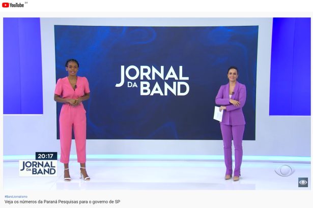 Jornal da Band divulga pesquisa realizada pela Paraná Pesquisas