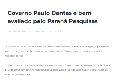 Tnh1 cita levantamento realizado pela Paraná Pesquisas.