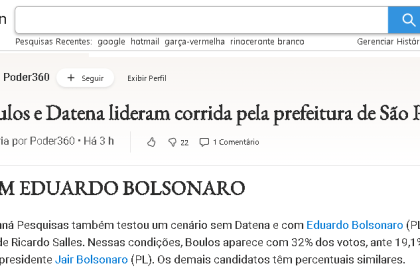 MSN cita pesquisa realizada pela Paraná Pesquisas.