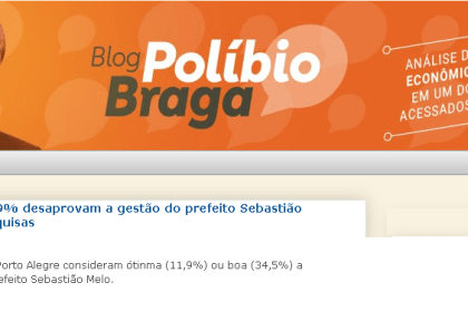 Blog Políbio Braga cita pesquisa realizada pela Paraná Pesquisas.