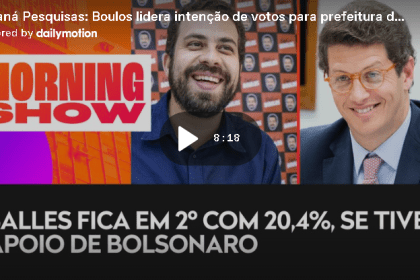 Vídeo - Jovem Pan divulga pesquisa realizada pela Paraná Pesquisas.