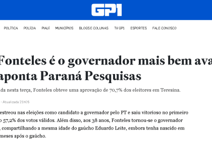 GP1 cita pesquisa realizada pela Paraná Pesquisas.