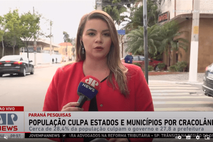 Jovem Pan News cita pesquisa realizada pela Paraná Pesquisas.