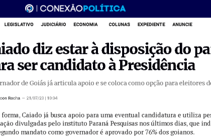 Conexão Política cita pesquisa realizada pela Paraná Pesquisas.