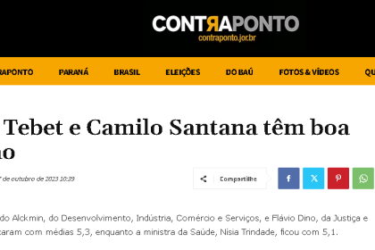 Contra Ponto cita pesquisa realizada pela Paraná Pesquisas.