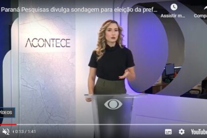 Band cita pesquisa realizada pela Paraná Pesquisas em Sorocaba.