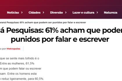 Itamaraju Notícias cita pesquisa realizada pela Paraná Pesquisas.