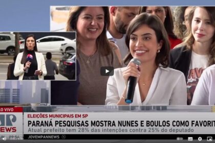 Jovem Pan News cita pesquisa realizada pela Paraná Pesquisas em São Paulo.