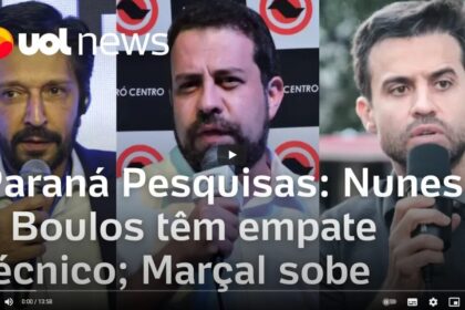 UOL News cita pesquisa realizada pela Paraná Pesquisas em São Paulo.
