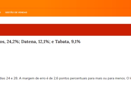 Portal Terra cita pesquisa realizada pela Paraná Pesquisas em São Paulo.