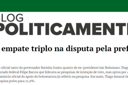 Blog Politicamente cita pesquisa realizada pela Paraná Pesquisas em Londrina.