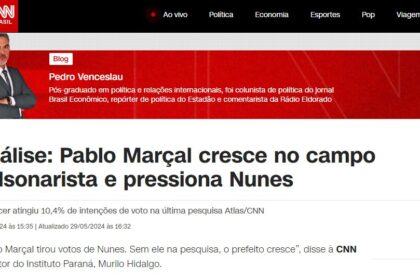 CNN Brasil cita pesquisa realizada pela Paraná Pesquisas em São Paulo.
