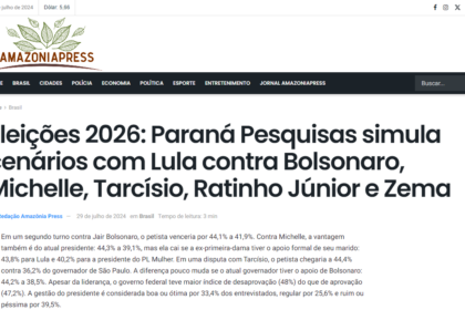 Amazônia Press cita pesquisa realizada pela Paraná Pesquisas.