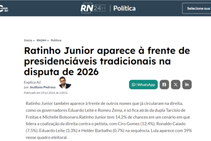 RIC cita pesquisa realizada pela Paraná Pesquisas.