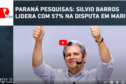 Jovem Pan Maringá cita pesquisa realizada pela Paraná Pesquisas em Maringá.