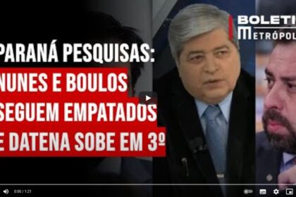 Metrópoles cita pesquisa realizada pela Paraná Pesquisas em São Paulo.