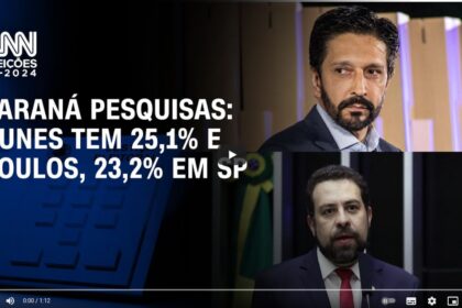CNN Brasil cita pesquisa realizada pela Paraná Pesquisas em São Paulo.