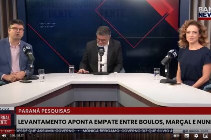 Band cita pesquisa realizada pela Paraná Pesquisas em São Paulo.