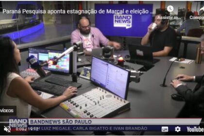 Band News FM cita pesquisa realizada pela Paraná Pesquisas em São Paulo.