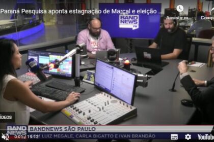 Band cita pesquisa realizada pesquisa realizada pela Paraná Pesquisas em São Paulo.