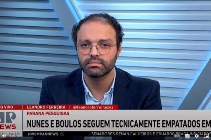 Jovem Pan News cita pesquisa realizada pela Paraná Pesquisas em São Paulo.