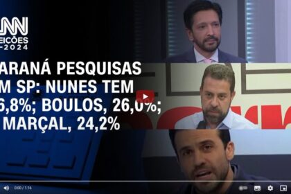 CNN Brasil cita pesquisa realizada pela Paraná Pesquisas em São Paulo.