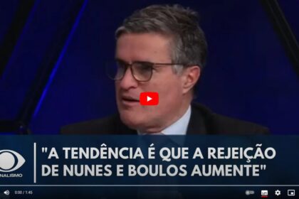 Band cita pesquisa realizada pela Paraná Pesquisas em São Paulo.