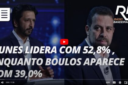 Rádio Bandeirantes cita pesquisa realizada pela Paraná Pesquisas em São Paulo.