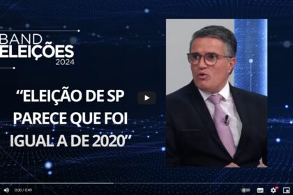 Band cita pesquisa realizada pela Paraná Pesquisas em São Paulo.