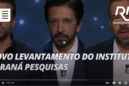 Rádio Bandeirantes cita pesquisa realizada pela Paraná Pesquisas em São Paulo.