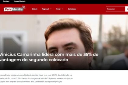 Fala Marília cita pesquisa realizada pela Paraná Pesquisas em Marília.