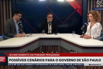 Band cita pesquisa realizada pela Paraná Pesquisas no Estado de São Paulo.