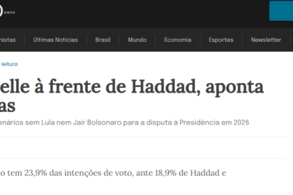 O Antagonista cita pesquisa realizada pela Paraná Pesquisas.