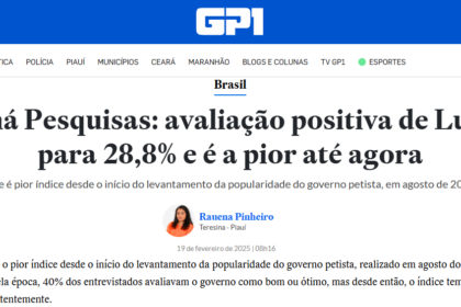 GP1 cita pesquisa realizada pela Paraná Pesquisas.