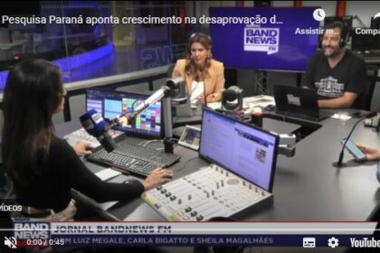 Band News FM cita pesquisa realizada pela Paraná Pesquisas.