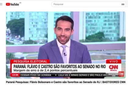 CNN Brasil cita pesquisa realizada pela Paraná Pesquisas no Estado do Rio de Janeiro.